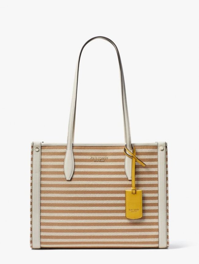 Kate Spade Women's Parchment Multi Market Striped Medium Tote | Canada