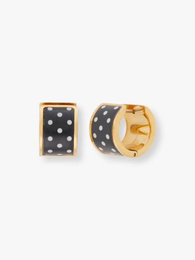 Kate Spade Women's Black/White Heritage Spade Flower Huggies | Canada