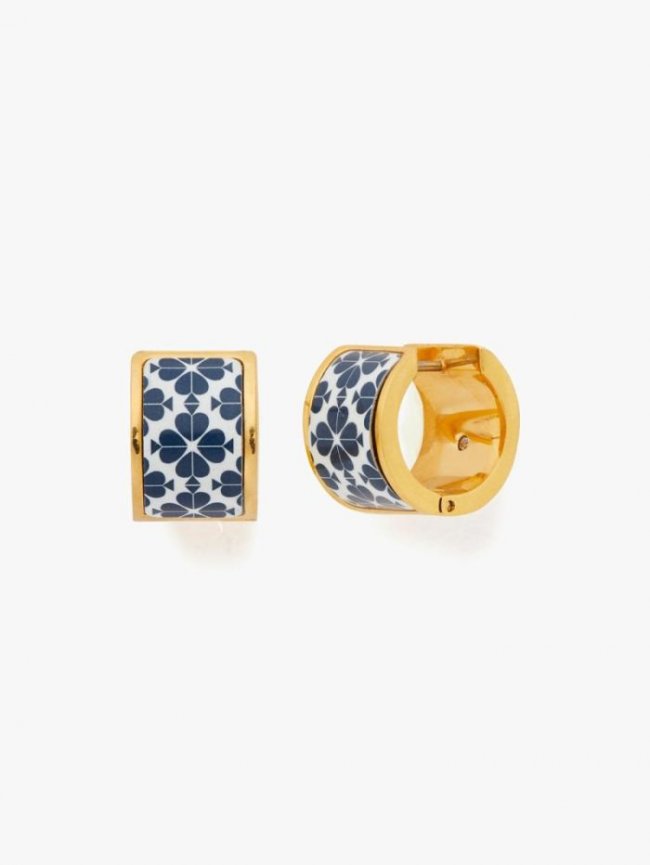 Kate Spade Women's Navy Multi Heritage Spade Flower Huggies | Canada