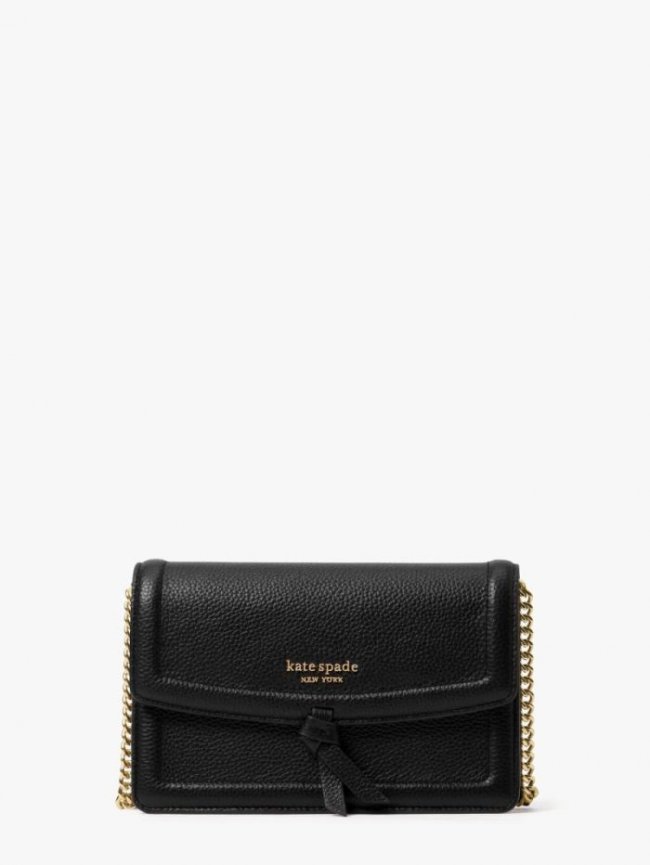 Kate Spade Women's Black Knott Flap Crossbody | Canada