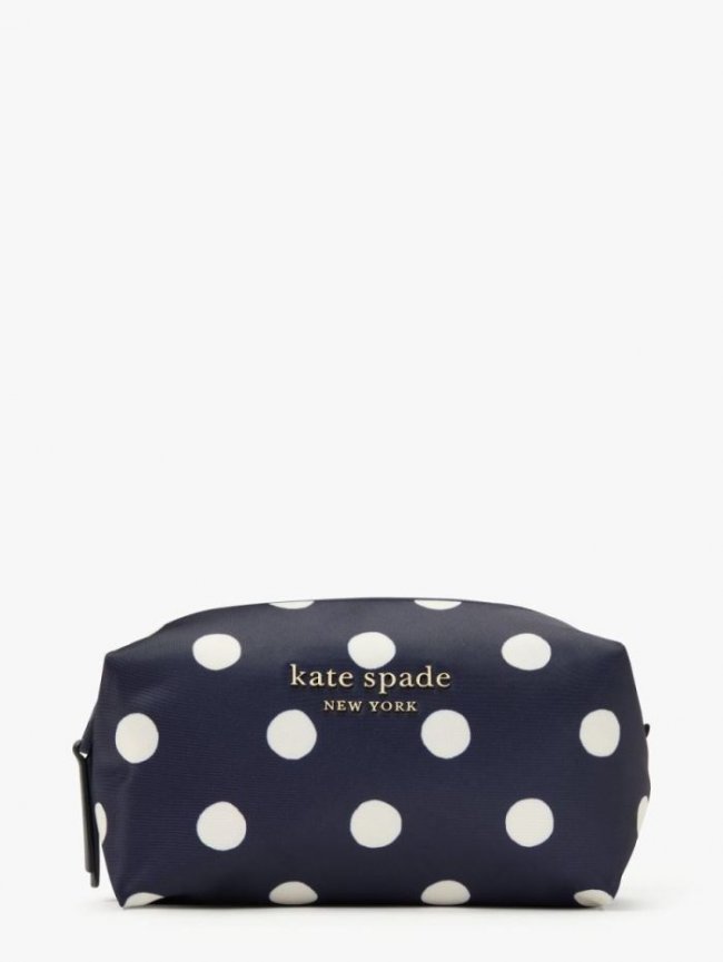 Kate Spade Women's Rich Navy Multi Everything Puffy Sunshine Dot Medium Cosmetic Case | Canada