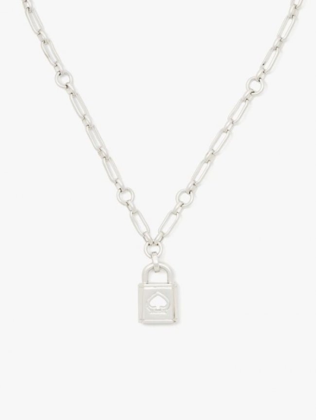 Kate Spade Women's Silver Lock And Spade Pendant | Canada