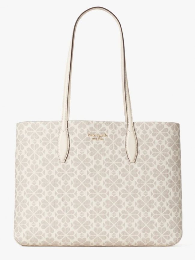 Kate Spade Women's Slate Blue Multi Spade Flower Coated Canvas All Day Large Tote | Canada New Arrivals