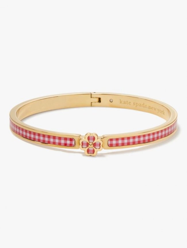 Kate Spade Women's Lava Falls Heritage Spade Flower Metal Thin Hinged Bangle | Canada