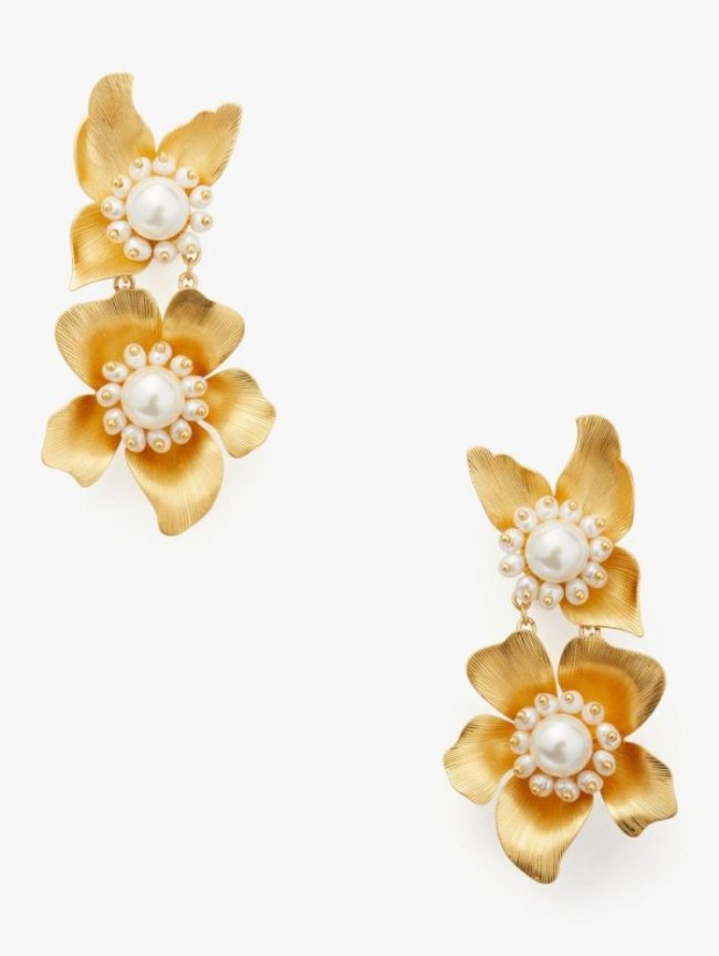 Kate Spade Women's White Multi Flora Statement Earrings | Canada