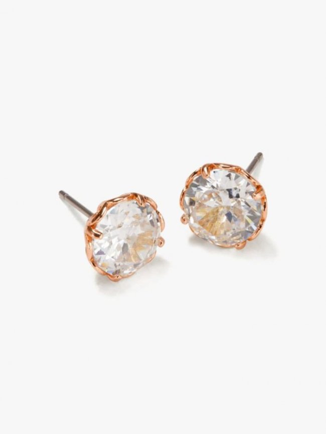Kate Spade Women's Clear/Rose Gold That Sparkle Round Earrings | Canada