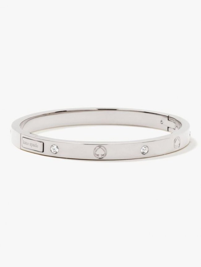 Kate Spade Women's Silver Infinite Spade Engraved Spade Bangle | Canada