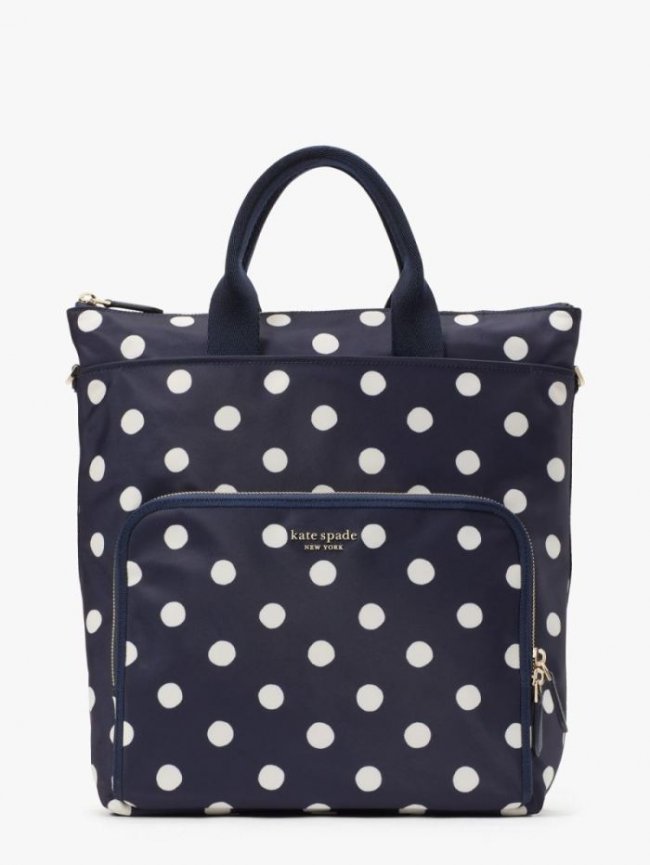 Kate Spade Women's Rich Navy Multi The Little Better Sam Sunshine Dot Convertible Backpack | New Arrivals