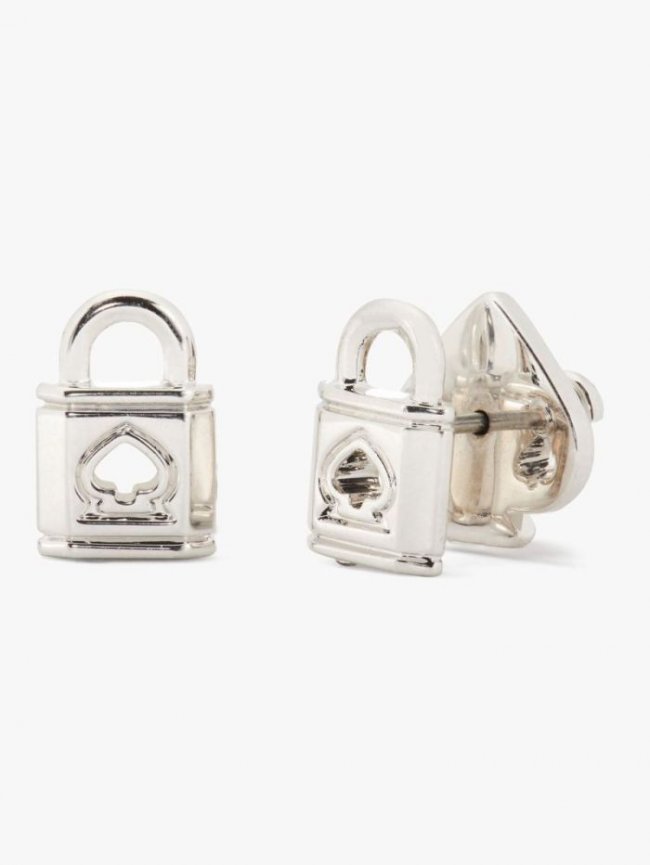 Kate Spade Women's Silver Lock And Spade Studs | Canada