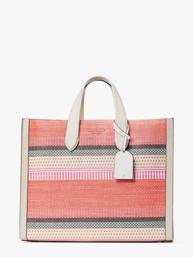 Kate Spade Women's Pink Multi Manhattan Striped Large Tote | Canada