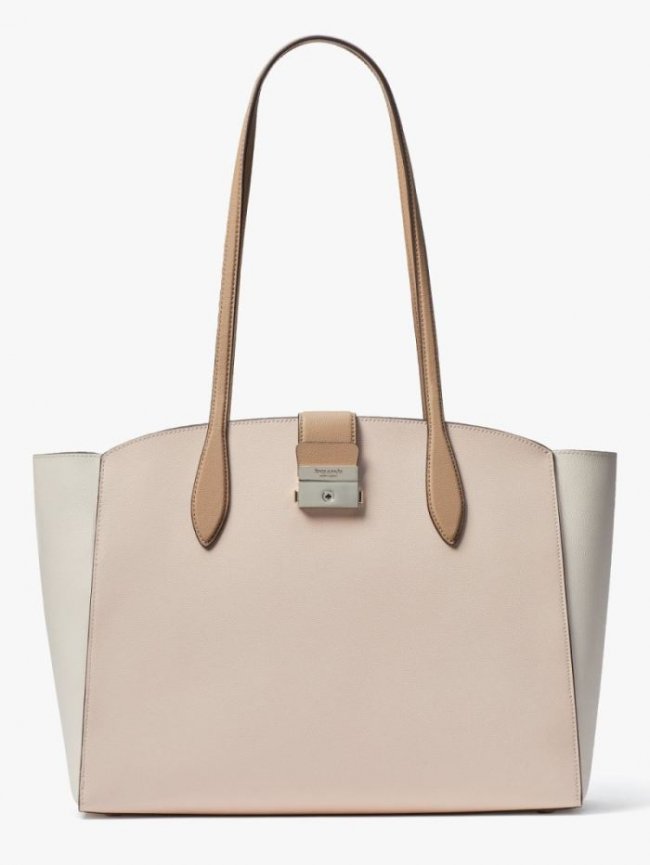 Kate Spade Women's Cream Multi Spade Flower Jacquard Everything Stripe Large Tote | Canada New Arrivals