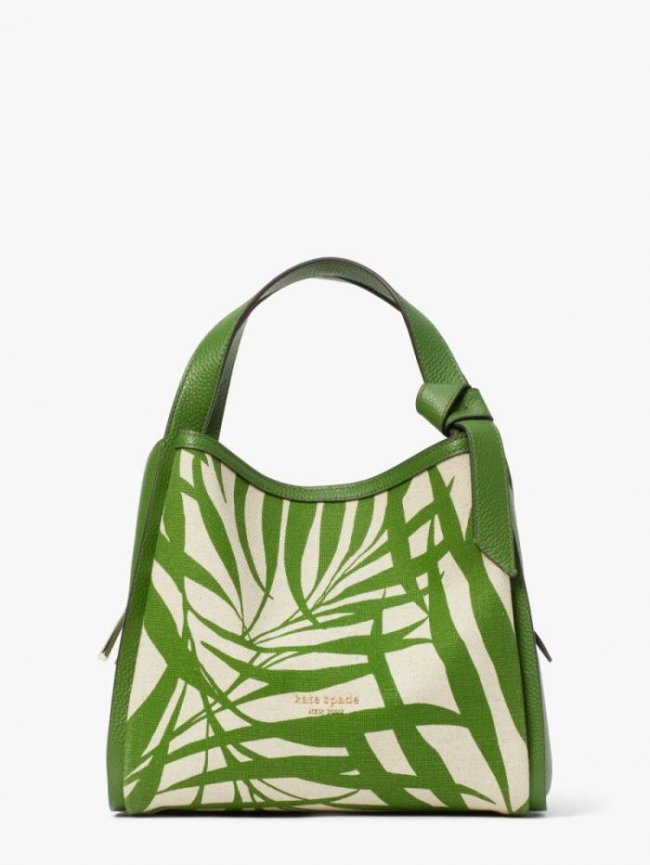 Kate Spade Women's Bitter Greens Multi Knott Palm Canvas Medium Crossbody Tote | Canada