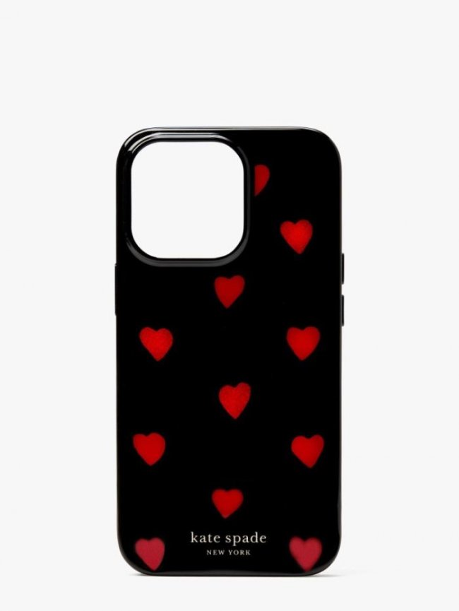Kate Spade Women's Black Multi. Glitter Hearts Iphone 13/13 Pro Case | Canada