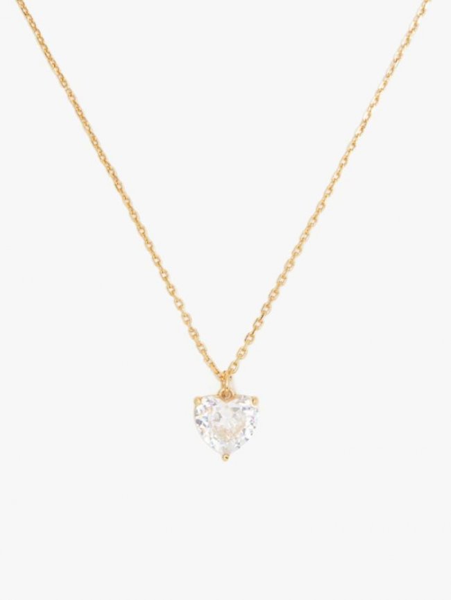 Kate Spade Women's Clear/Gold My Love April Heart Pendant | Canada