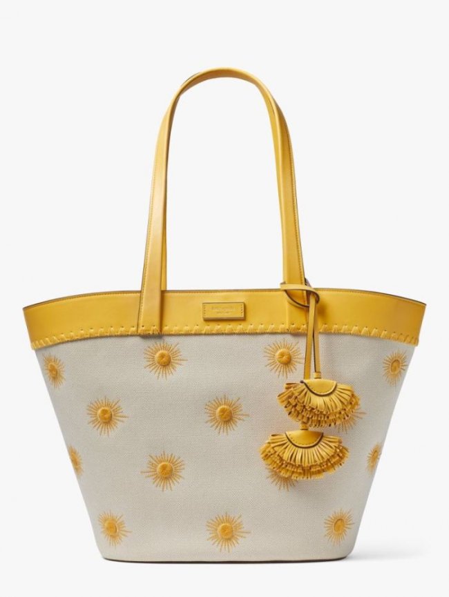 Kate Spade Women's Morning Light Multi The Pier Embroidered Canvas Medium Tote | Canada