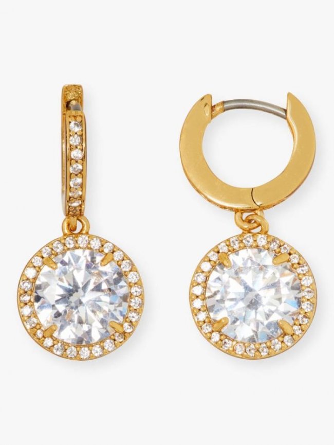 Kate Spade Women's Clear/Gold. Something Sparkly Spade Huggies | Canada