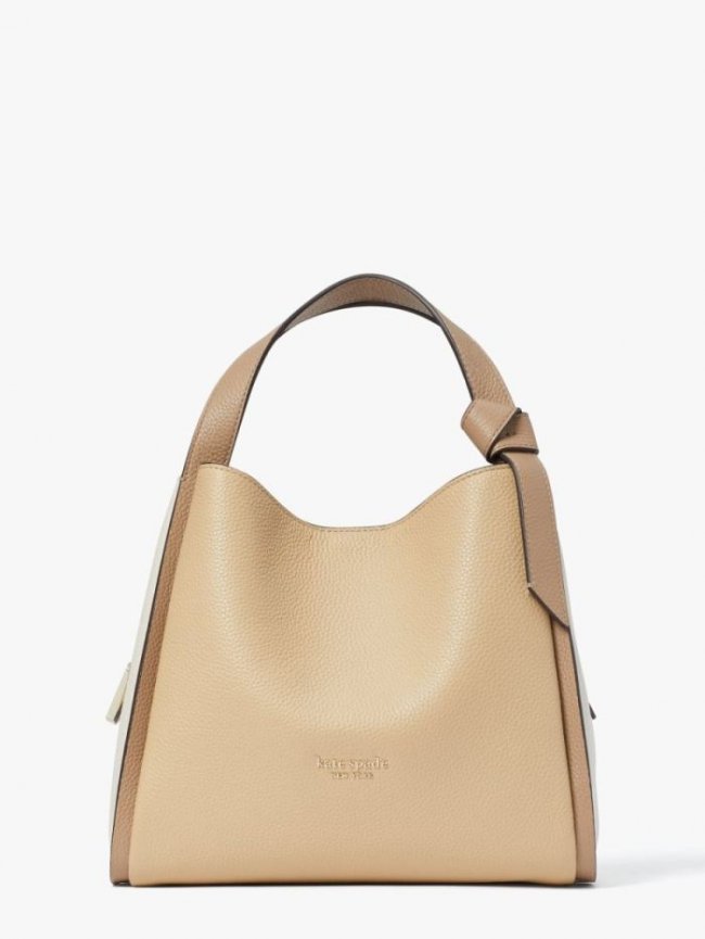 Kate Spade Women's Warm Stone Multi Knott Colorblocked Medium Crossbody Tote | Canada