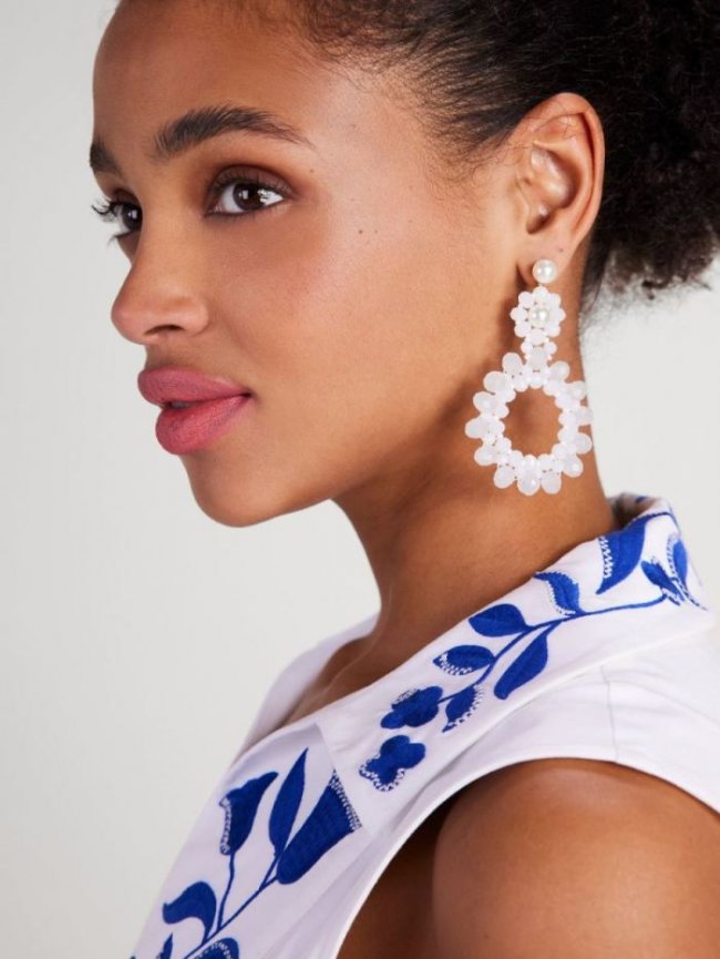 Kate Spade Women's White. Marguerite Beaded Earrings | Canada