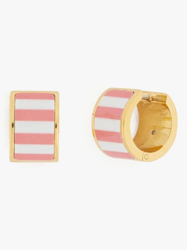 Kate Spade Women's Coral Lipstick Heritage Spade Flower Huggies | Canada
