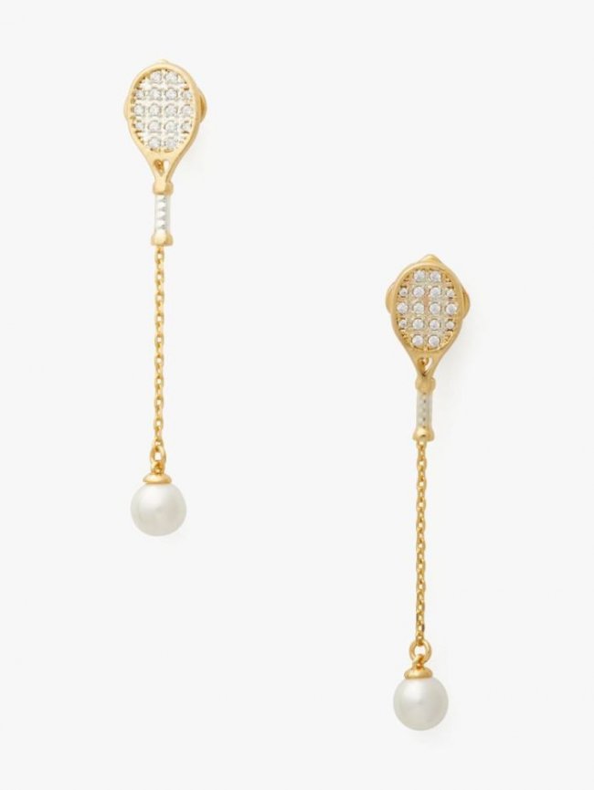 Kate Spade Women's Cream Multi Queen Of The Court Tennis Linear Earrings | Canada