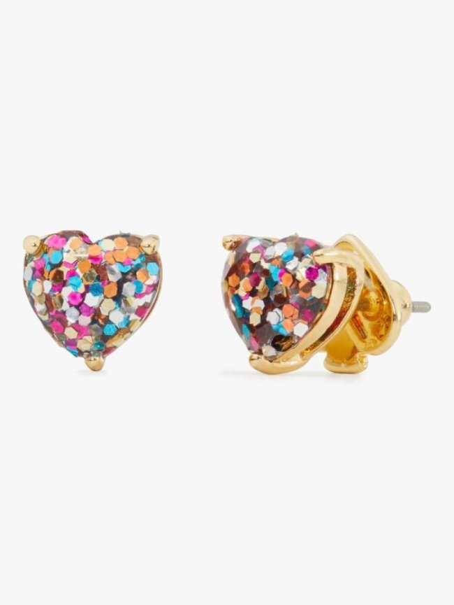 Kate Spade Women's Multi Glitter My Love Glitter Heart Studs | Canada
