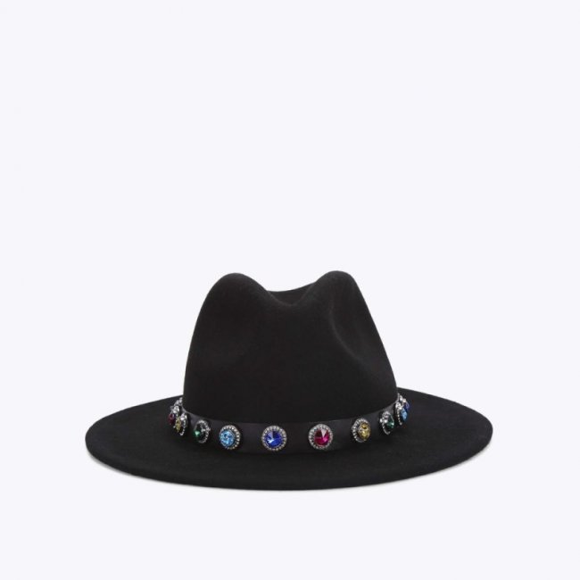 Kurt Geiger Fedora Octavia Hat - Black Other | Canada Outlet