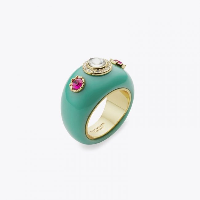 Kurt Geiger Oval Resin Ring - Teal | Canada Outlet