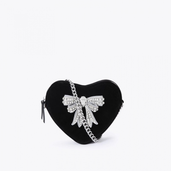 Kurt Geiger Kensington Heart Bow - Black White | Canada Outlet