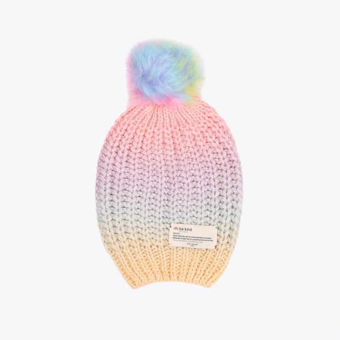 Kurt Geiger Be Kind Pom Pom Hat - Pink Combination | Canada Outlet