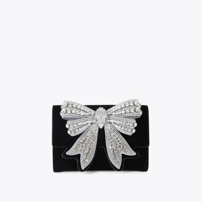 Kurt Geiger Shoreditch Bow Chain Wallet - Black White | Canada Outlet