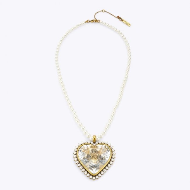 Kurt Geiger Heart Large Necklace - White | Canada Outlet