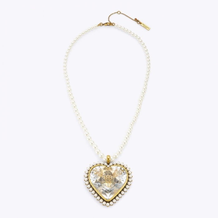 Kurt Geiger Heart Large Necklace - White | Canada Outlet