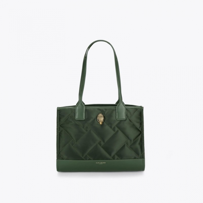 Kurt Geiger Small Recycled Square Shopper - Dark Green | Canada Outlet