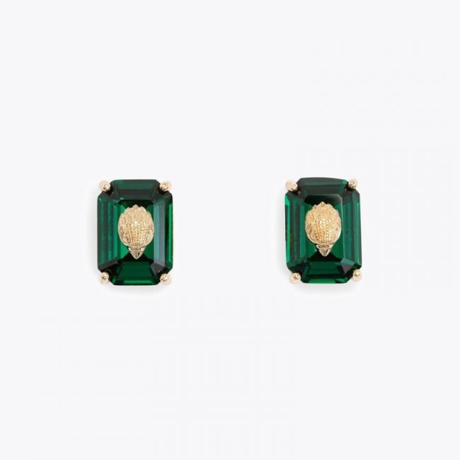 Kurt Geiger Crystal Stud Earrings - Green | Canada Outlet