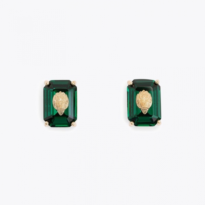 Kurt Geiger Crystal Stud Earrings - Green | Canada Outlet