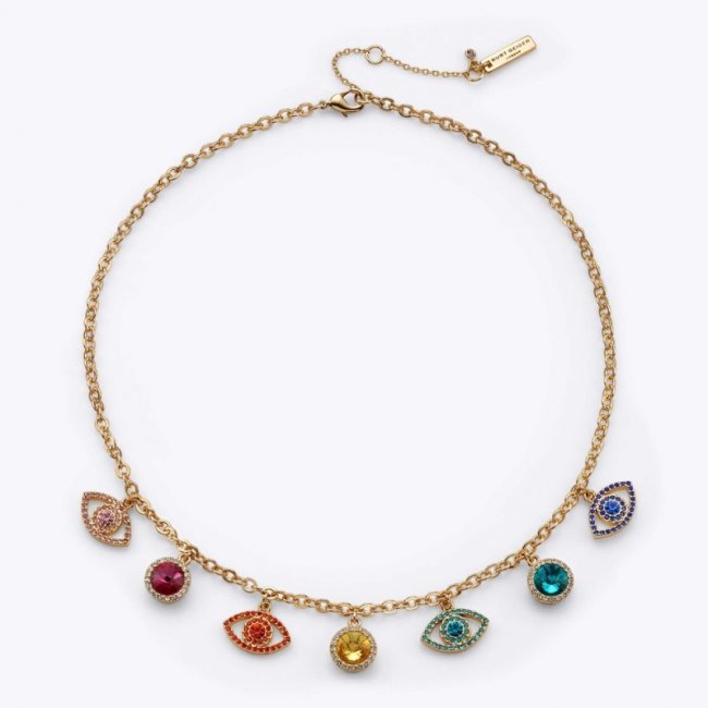 Kurt Geiger Eye Crystal Necklace - Gold | Canada Outlet