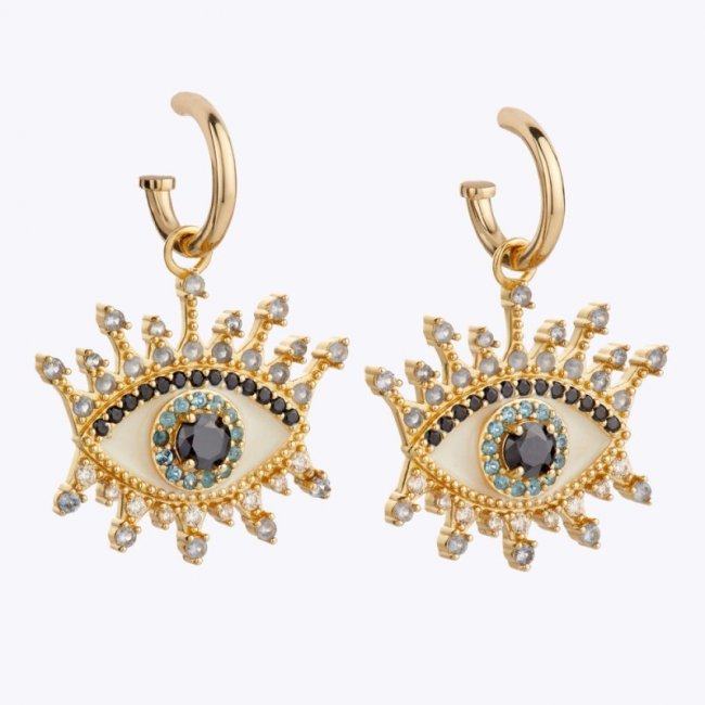 Kurt Geiger Eye Huggie Earrings - Gold | Canada Outlet