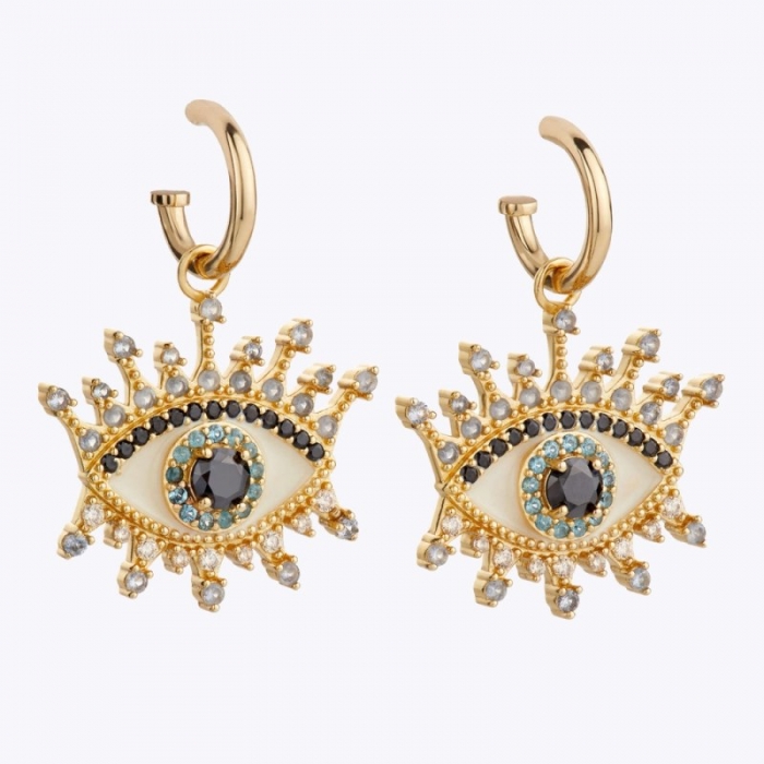 Kurt Geiger Eye Huggie Earrings - Gold | Canada Outlet