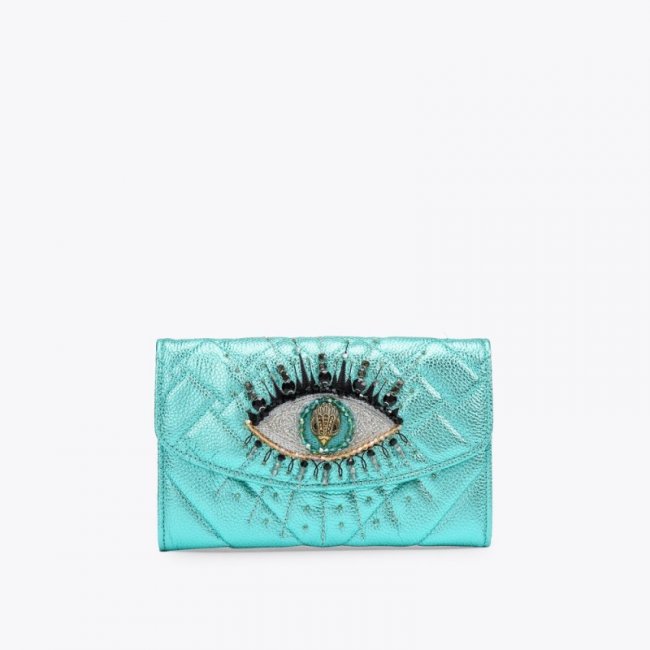 Kurt Geiger Kensington Chain Wallet Eye - Teal | Canada Outlet