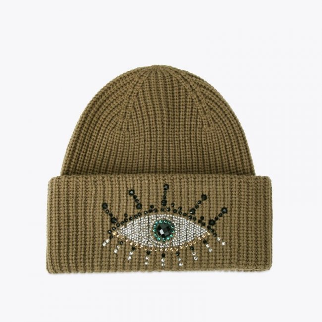 Kurt Geiger Evil Eye Beanie - Khaki | Canada Outlet