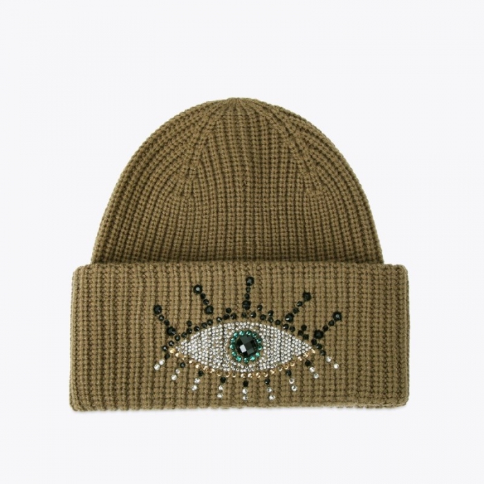 Kurt Geiger Evil Eye Beanie - Khaki | Canada Outlet