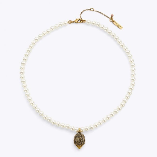 Kurt Geiger Eagle Pearl Necklace - White | Canada Outlet