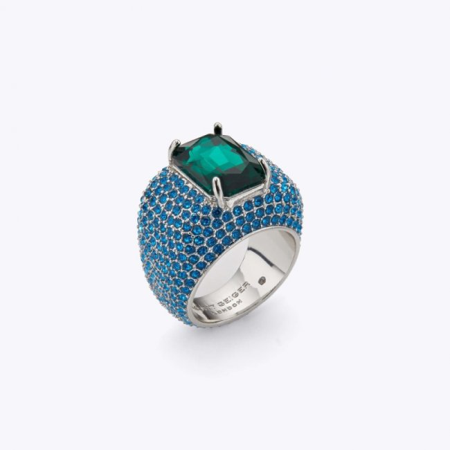 Kurt Geiger Xl Crystal Pave Ring - Blue | Canada Outlet