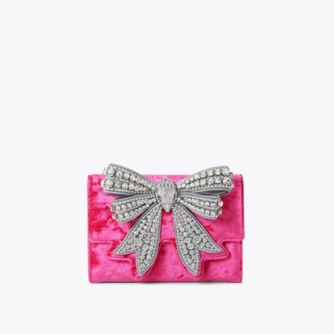 Kurt Geiger Shoreditch Bow Chain Wallet - Pink | Canada Outlet