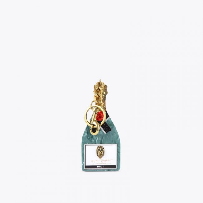 Kurt Geiger Champagne Bottle Keyring - Dark Green | Canada Outlet