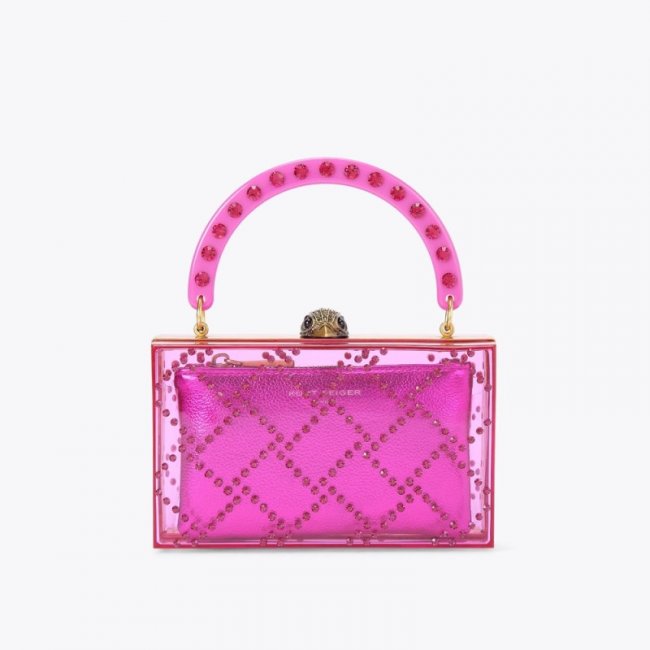 Kurt Geiger Quilted Box Clutch - Fushia | Canada Outlet