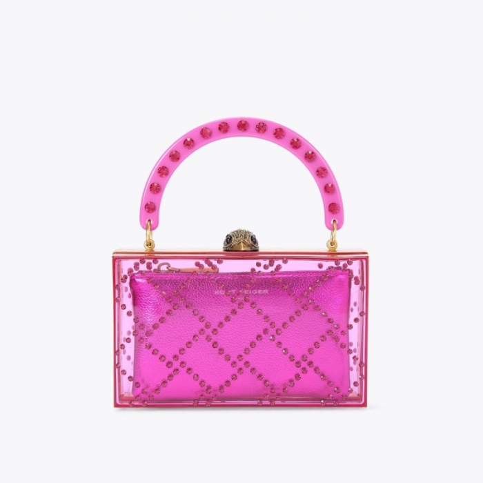 Kurt Geiger Quilted Box Clutch - Fushia | Canada Outlet