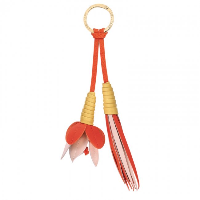 Longchamp Men's Re-Play Porte-clés Keyring Tomato - Leather | Tomato