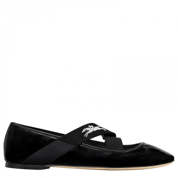Longchamp Women's Energy Ballerinas Black - Leather | Black