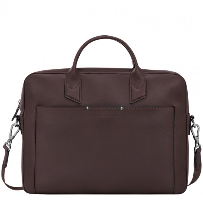Longchamp Men's sur Seine M Briefcase Mocha - Leather | Mocha